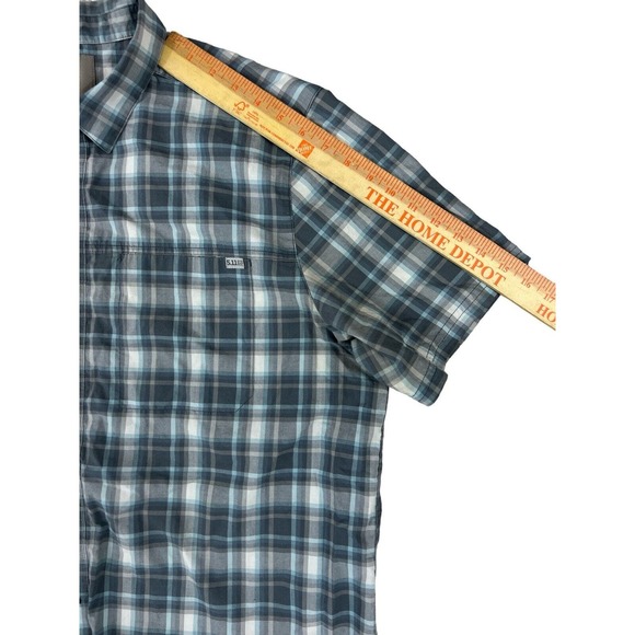 5.11 Tactical Men Blue Plaid Short Sleeve Snap Shirt Sz L‎ - Picture 4 of 7